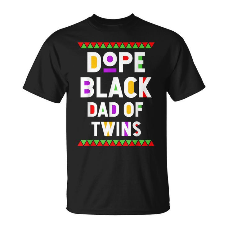 Dope Black Dad Of Twins African American Black History Month T-Shirt