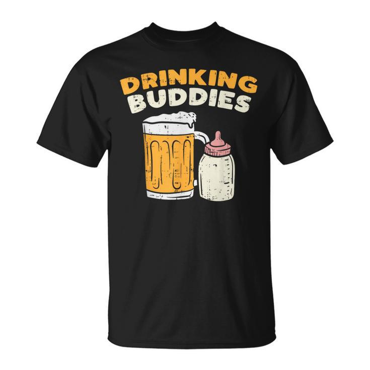 Drinkin Buddies Baby Bottle Son And Dad Matching Fathers Day T-Shirt