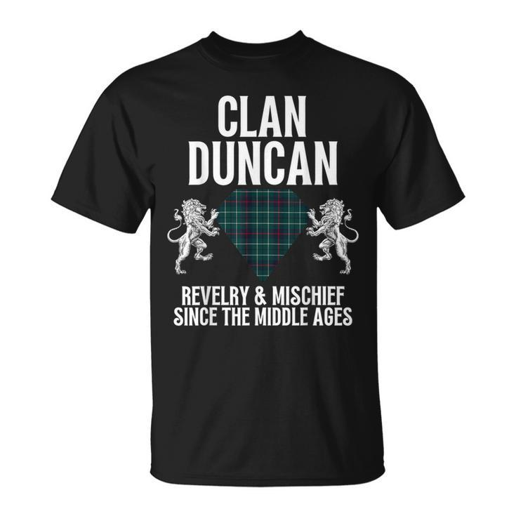 Duncan Clan Scottish Name Coat Of Arms Tartan Family Party T-Shirt