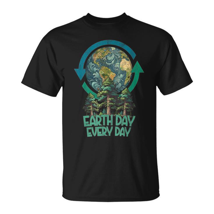 Earth Day Every Day Tree Hugger Arbor Day Vintage T-Shirt