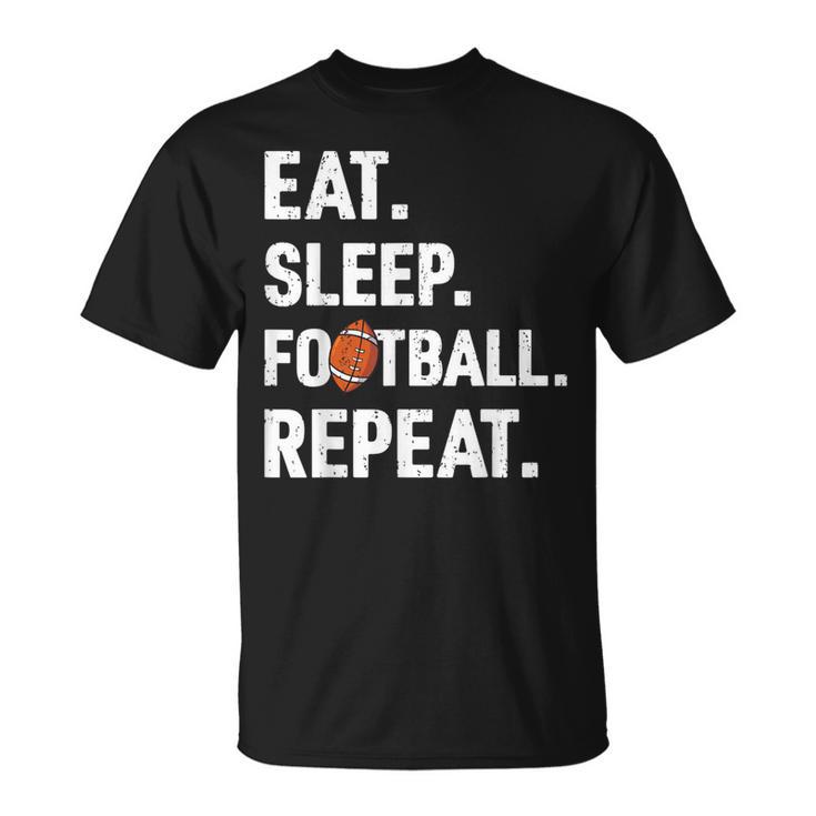 Eat Sleep Football Repeat Vintage Football Player Coach T-Shirt