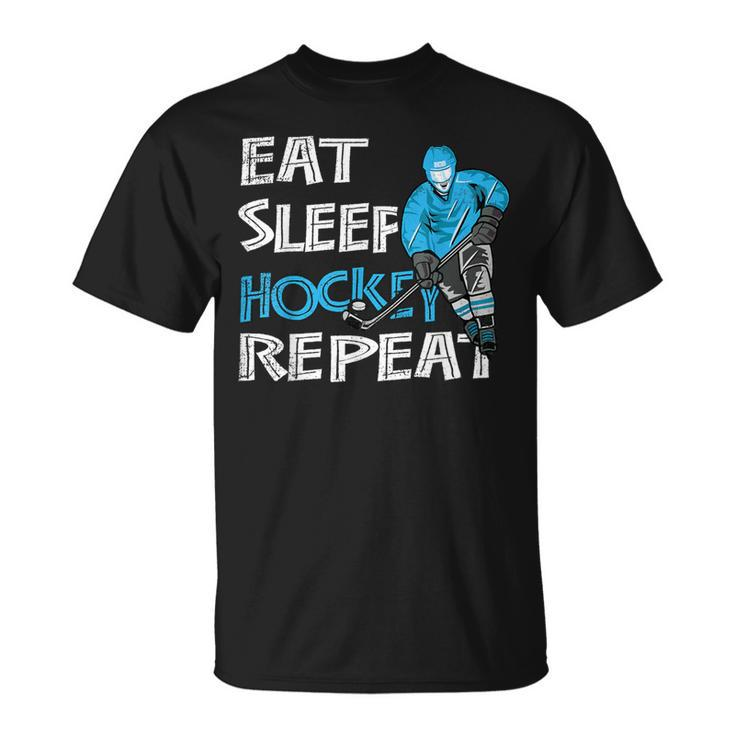 Eat Sleep Hockey Repeat For Boys And T-Shirt