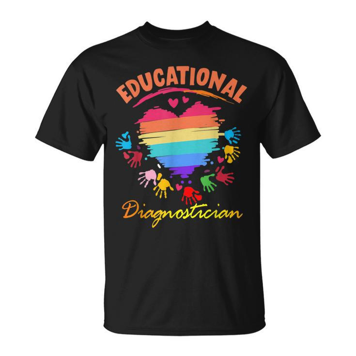 Educational Diagnostician Hand Print Inspriring Quote T-Shirt