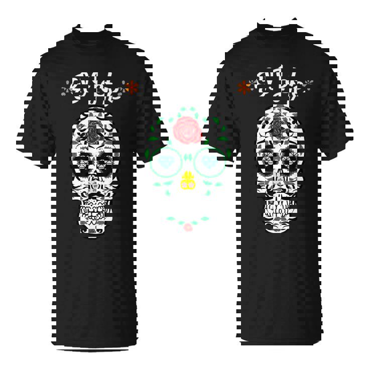 El Jefe Coloré Sucre Calavera Skull Dia De Los Muertos T-Shirt