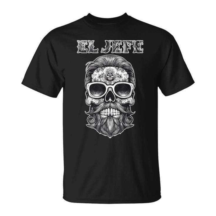 El Jefe Sugar Skull Dia De Los Muertos Mexicain T-Shirt