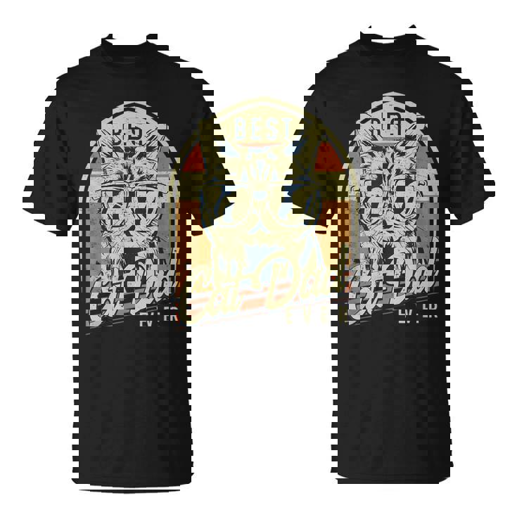 El Mejor Padre Gatuno Día Del Padre Retro Cat Lover Camiseta unisex