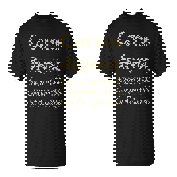 En Coton Armure Statistiques Drôles D'équipement De Jeu Rpg T-Shirt