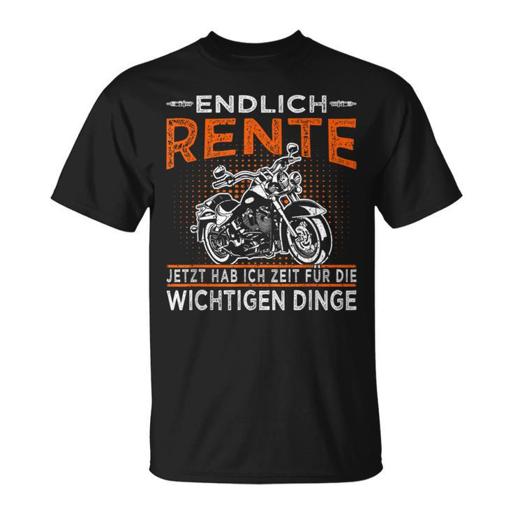 Endlich Rente Biker Grandpa & Motorradfahrer Rentner T-Shirt
