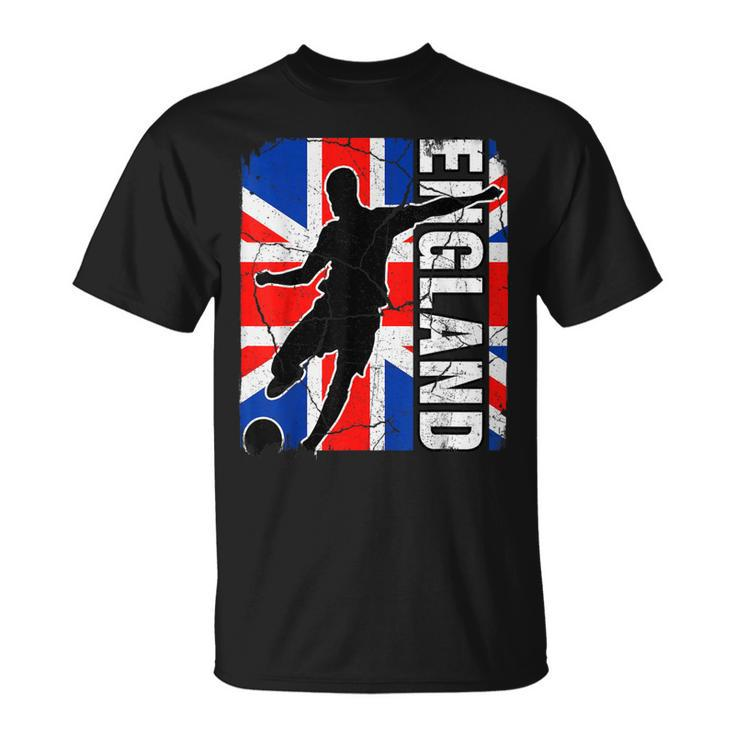 England Soccer Team British Flag Jersey Football Fans T-Shirt