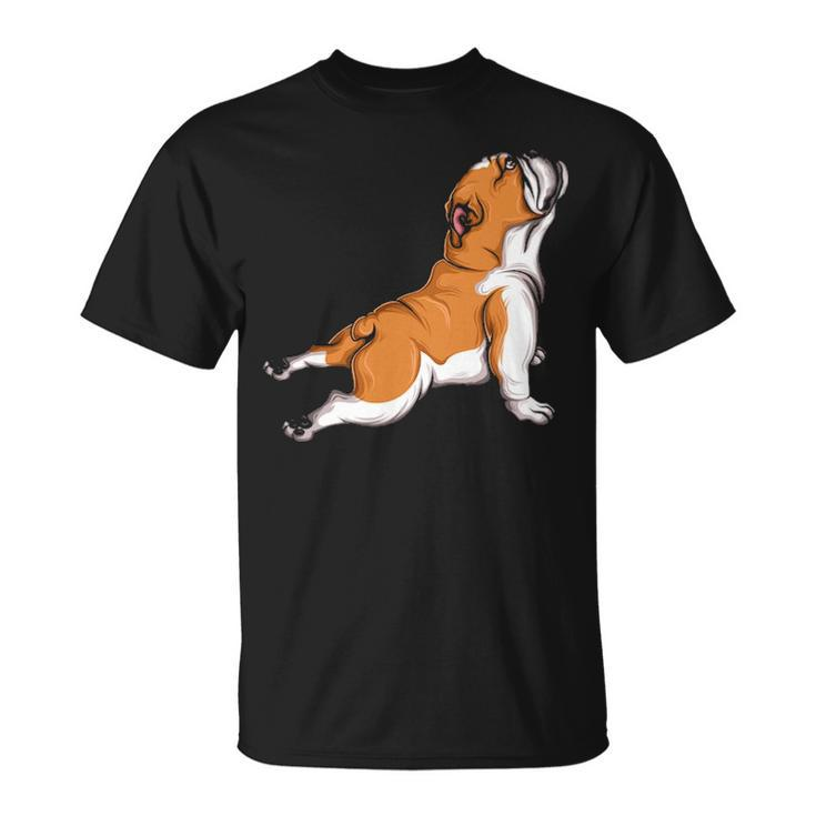 English Bulldog Yoga Dog Lover Namaste  T-Shirt