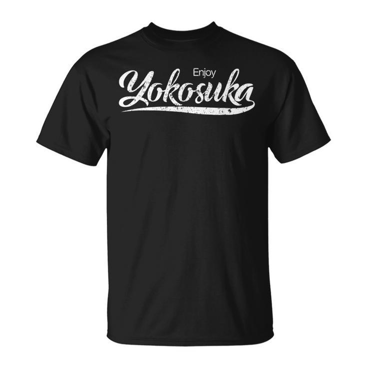 Enjoy Yokosuka Kanagawa Japan Classic Font T-Shirt