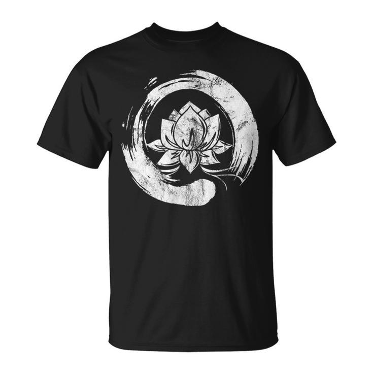 Enso Zen Circle Of Enlightenment Lotus Vintage T-Shirt