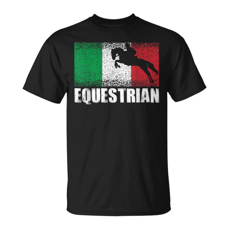 Equestrian Sport Italy Flag Italian Horse Rider T-Shirt