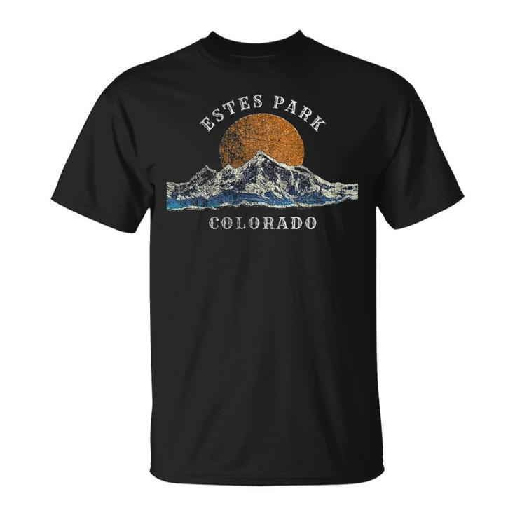 Estes Park Colorado With Mountain Sunset Scene T-Shirt
