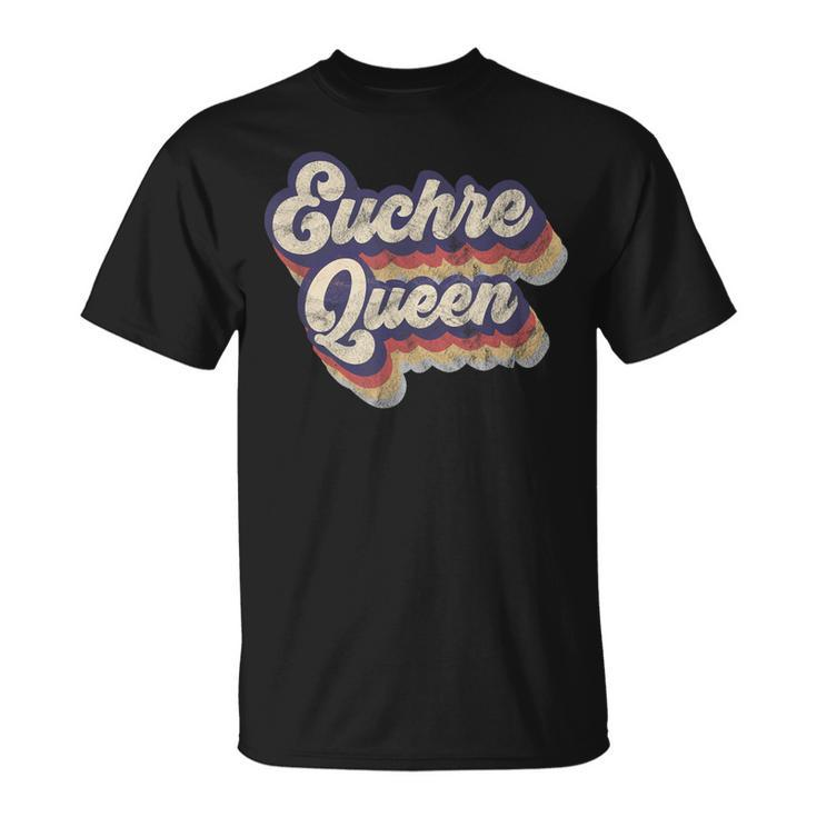 Euchre Queen Euchre Card Game Player Vintage Euchre T-Shirt