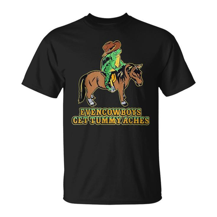 Even Cowboys Get Tummy Aches Frog With Horse T-Shirt