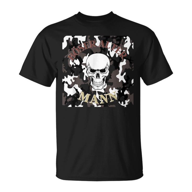 Evil Old Man Grandpa Dad Skullintage Biker T-Shirt