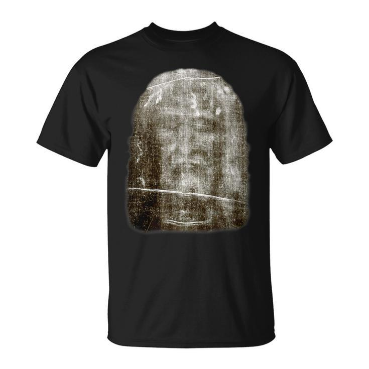 Face Of Our Lord Jesus Christ From The Holy Shroud Of Turin T-Shirt