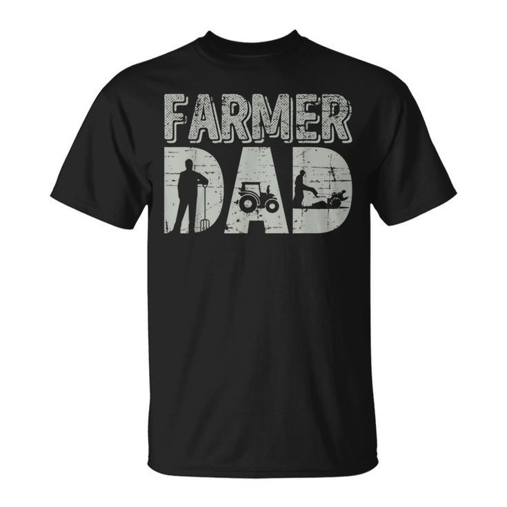 Farmer Dad Farm Farming Father's Day Tractor T-Shirt