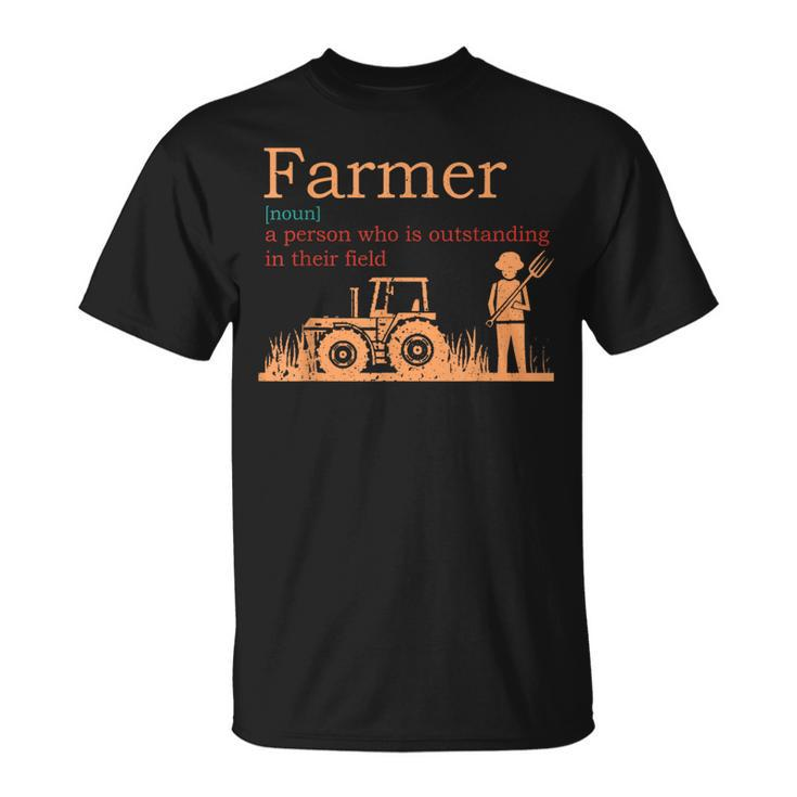 Farmer Definition Farming Farm Tractor Animals T-Shirt