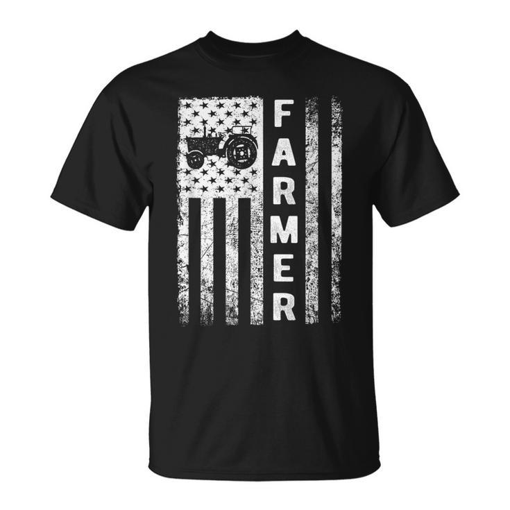 Farmer Flag Usa Flag Farmer Outfit For Farmer T-Shirt