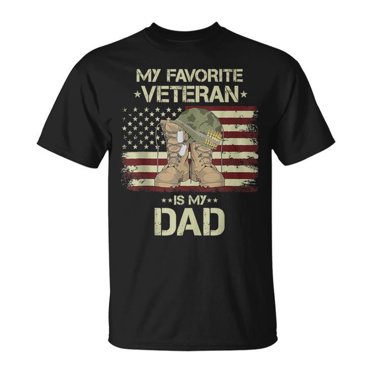 Father Veterans Day My Favorite Veteran Is My Dad For Kids T-Shirt