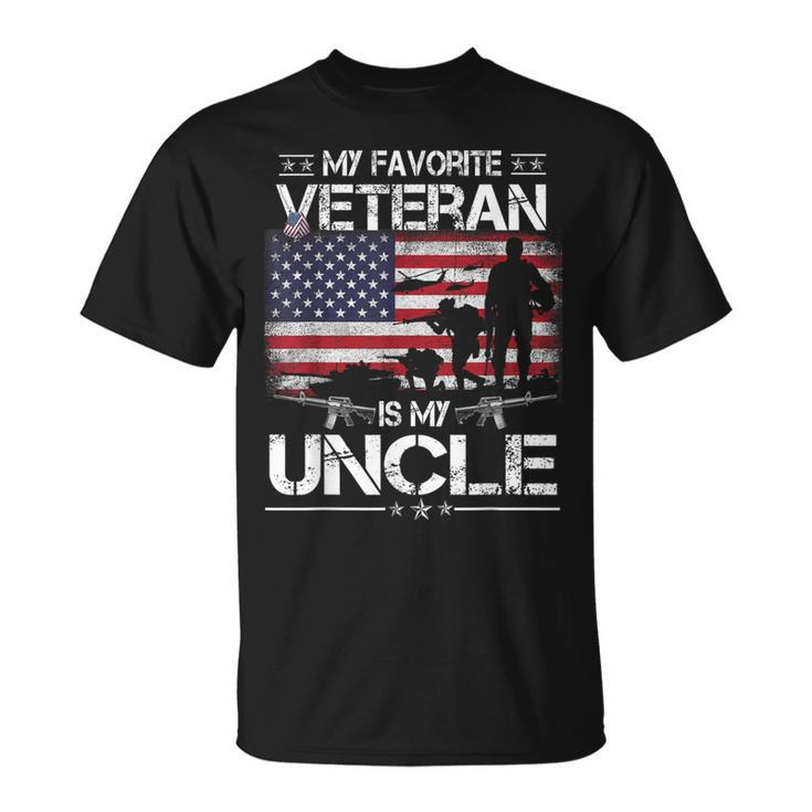My Favorite Veteran Is My Uncle Flag Father Veterans Day T-Shirt