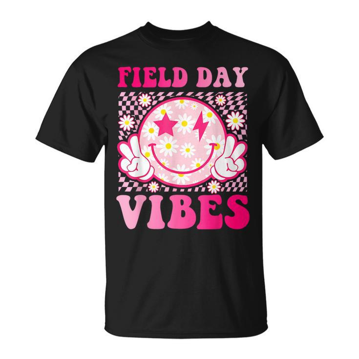 Field Day Vibes Fun Day Field Trip Groovy Teacher Student T-Shirt