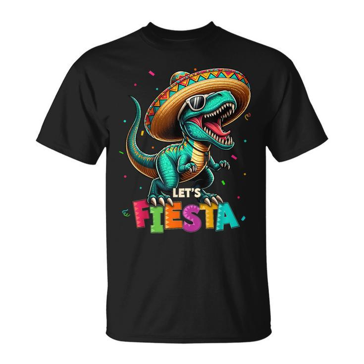 Lets Fiesta DinosaurRex Cinco De Mayo Mexican Party T-Shirt