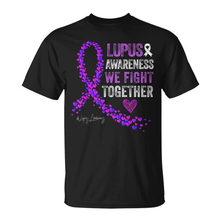 We Fight Together Lupus Awareness Purple Ribbon T-Shirt
