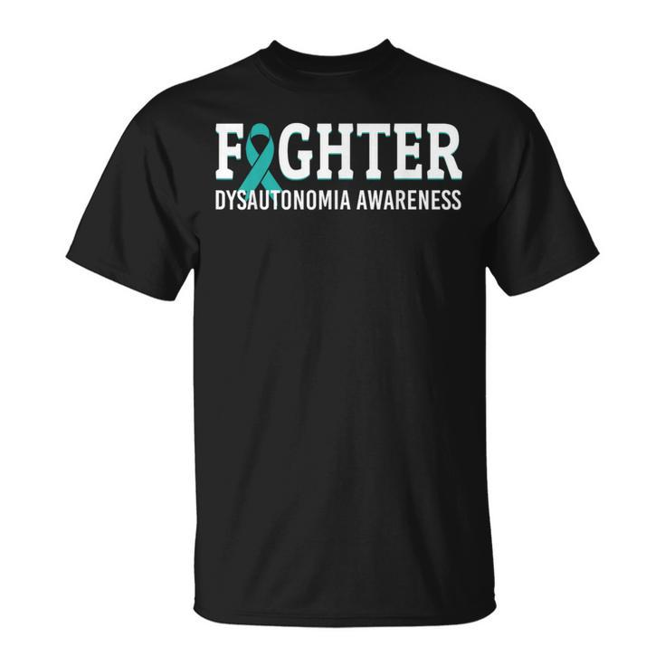 Fighter Dysautonomia Awareness Turquoise Ribbon Warrior T-Shirt