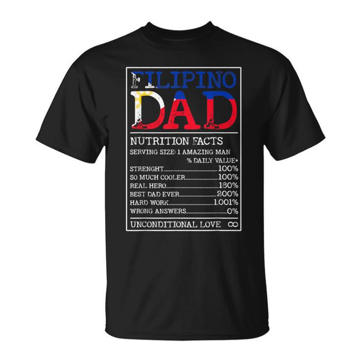 Filipino Dad Nutrition Facts Philippines Fathers Day A T-Shirt