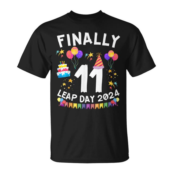 Finally 11 Leap Day 2024 44Th Leap Year Birthday Party T-Shirt