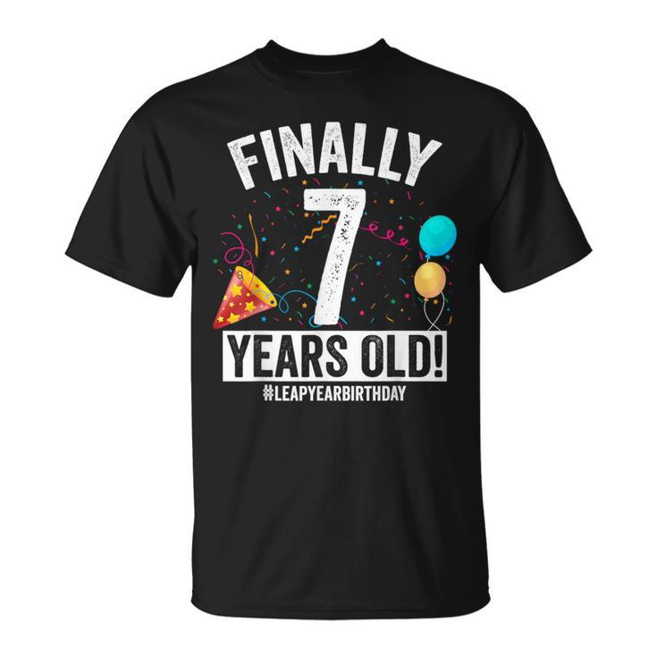 Finally 7 Years Old February 29Th Leap Year Birthday T-Shirt