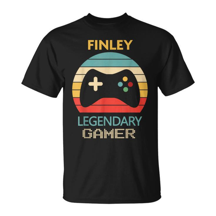 Finley Name Personalised Legendary Gamer T-Shirt