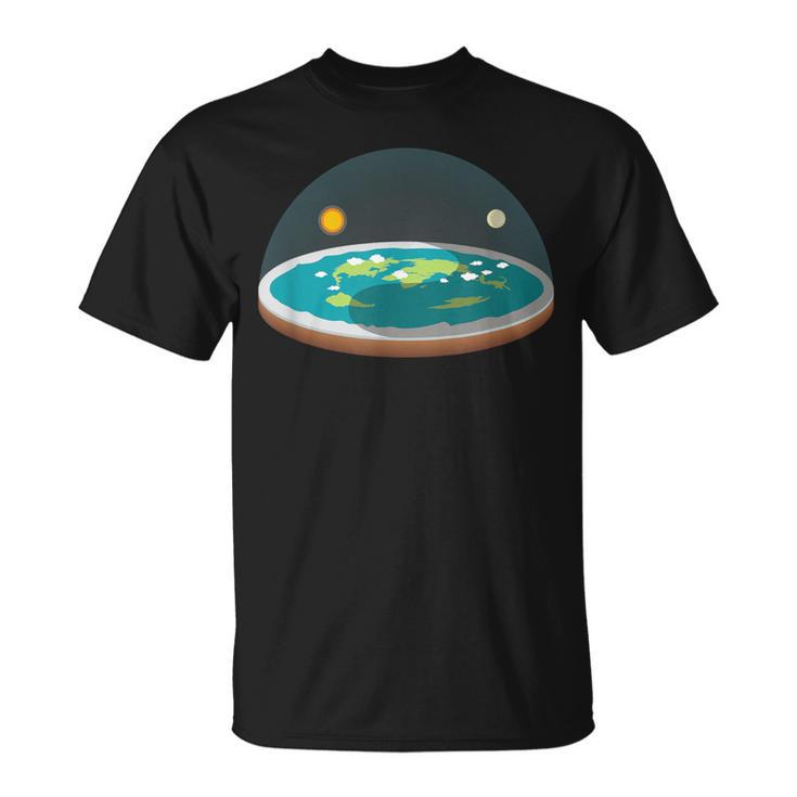 Flat EarthMap Model Globe Conspiracy Believer T-Shirt
