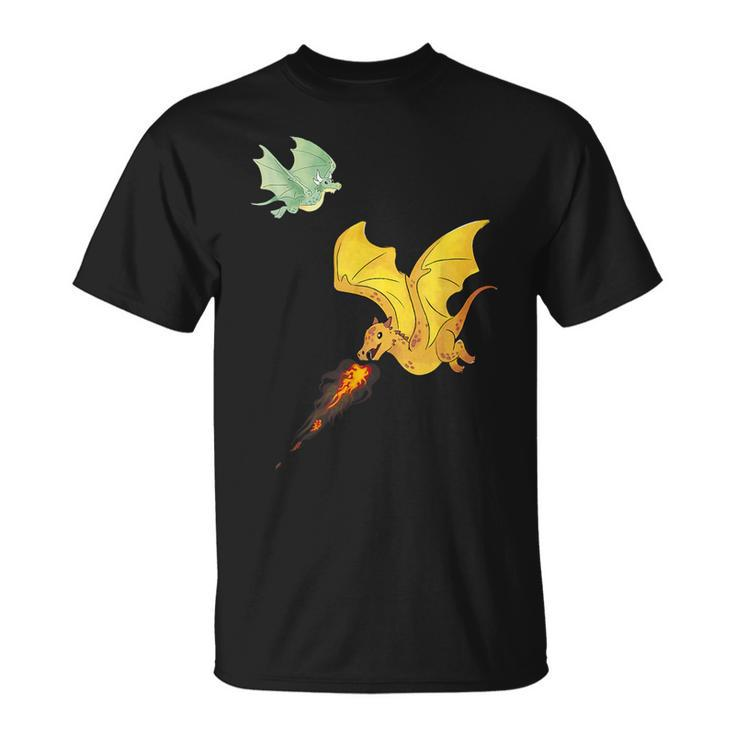 Flying Dragons & Flames Lizard Wyverns T-Shirt