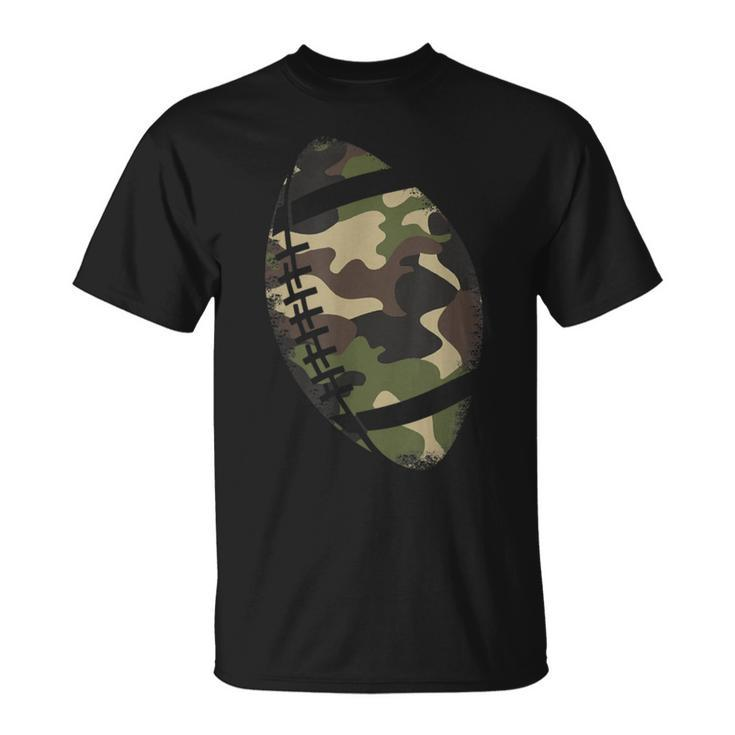 Football Camouflage College Team Coach Camo T-Shirt