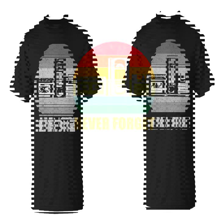 Never Forget Audio Cassette 70S 80S 90S  Camiseta unisex