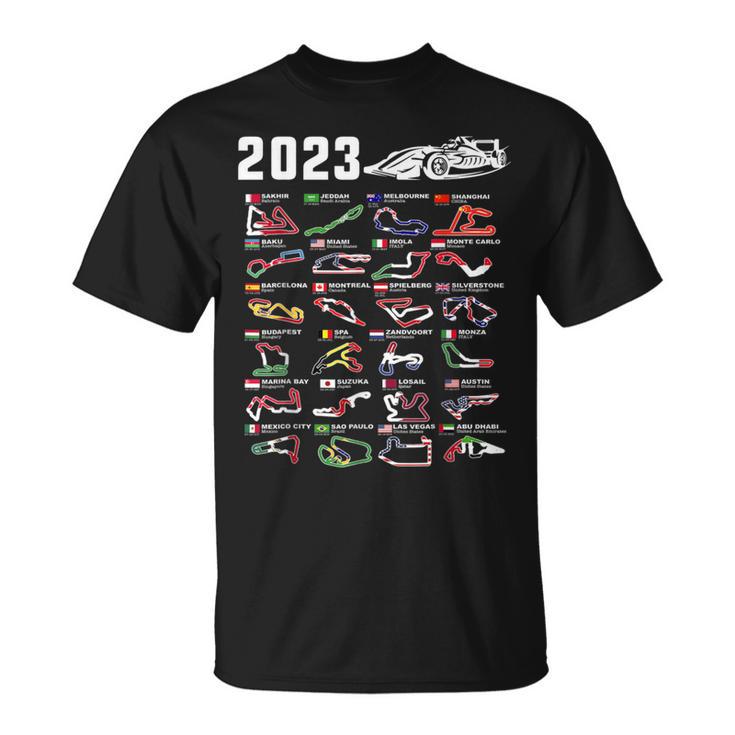 Formula 1 2023 Calendar For Racing Car Fan T-Shirt