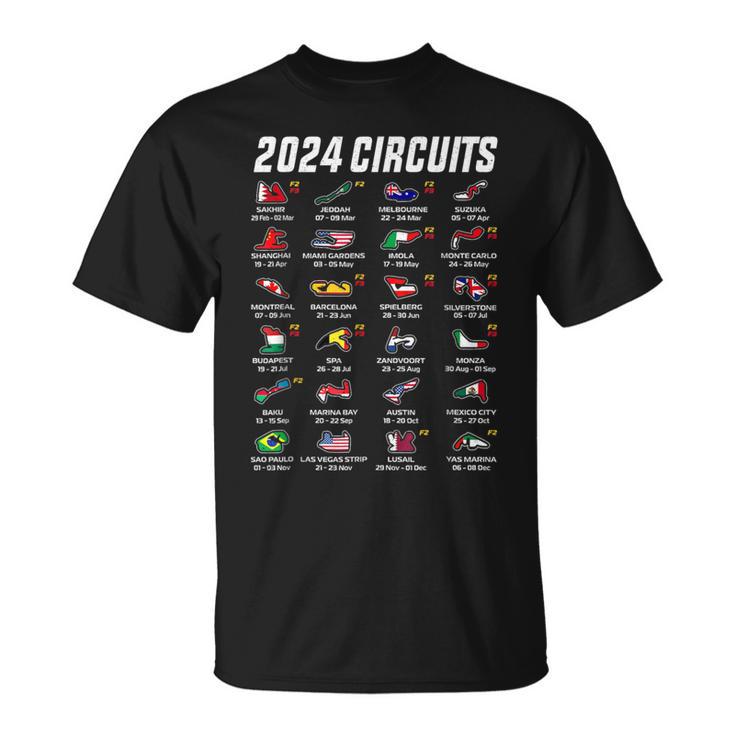 Formula 2024 Calendar For Racing Car Fans T-Shirt