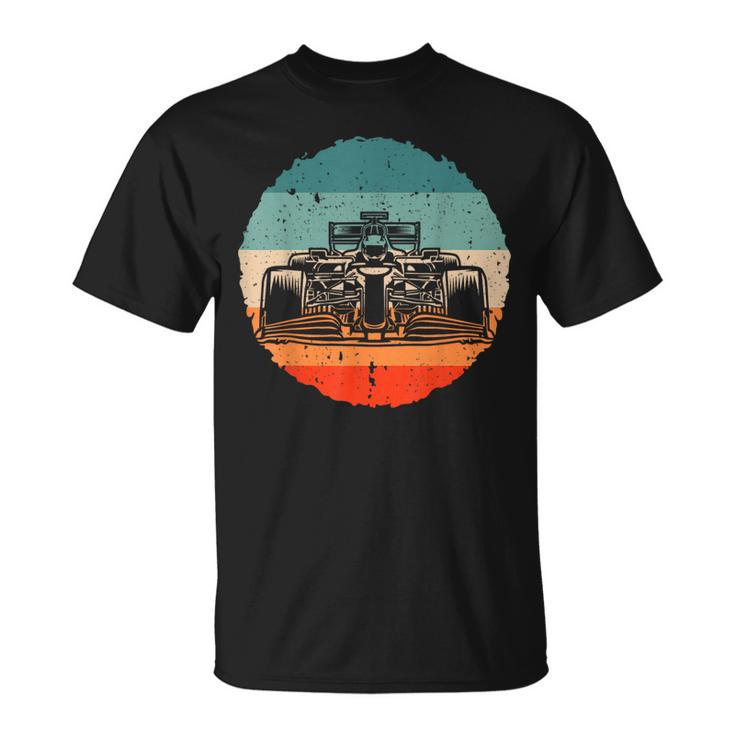 Formula Car Racer Formula Racing Lovers Silhouette Vintage T-Shirt