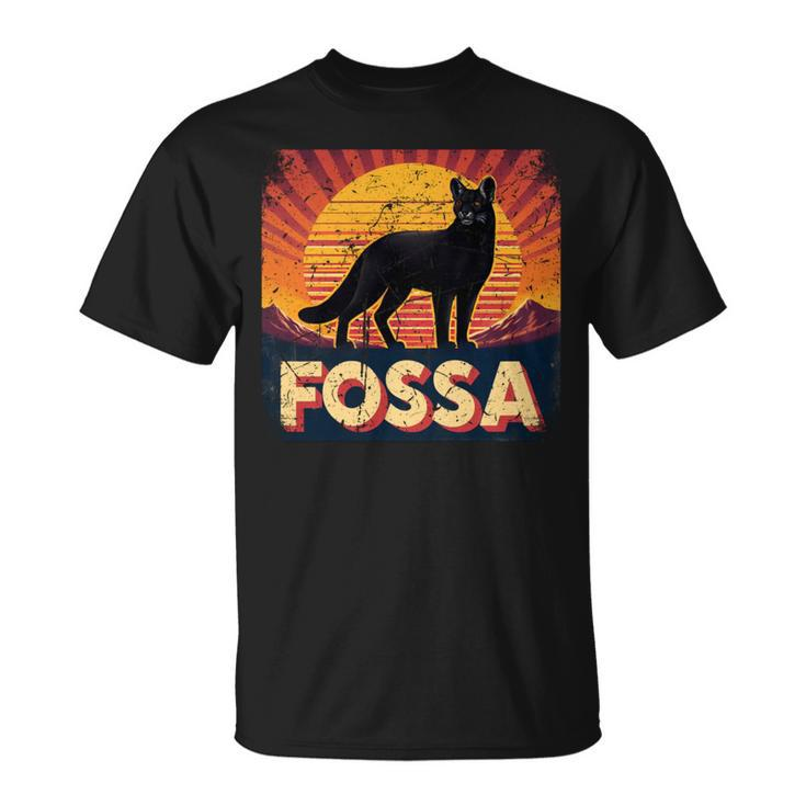 Fossa Retro Vintage Sunset Lover Of Fossa Animal T-Shirt