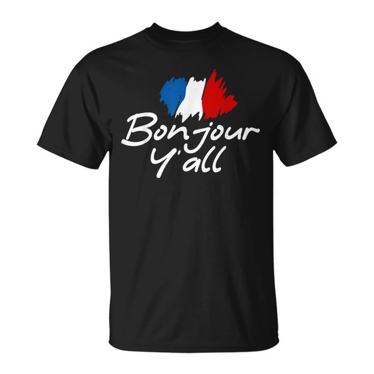France Roots French Lover Bonjour Y'all T-Shirt