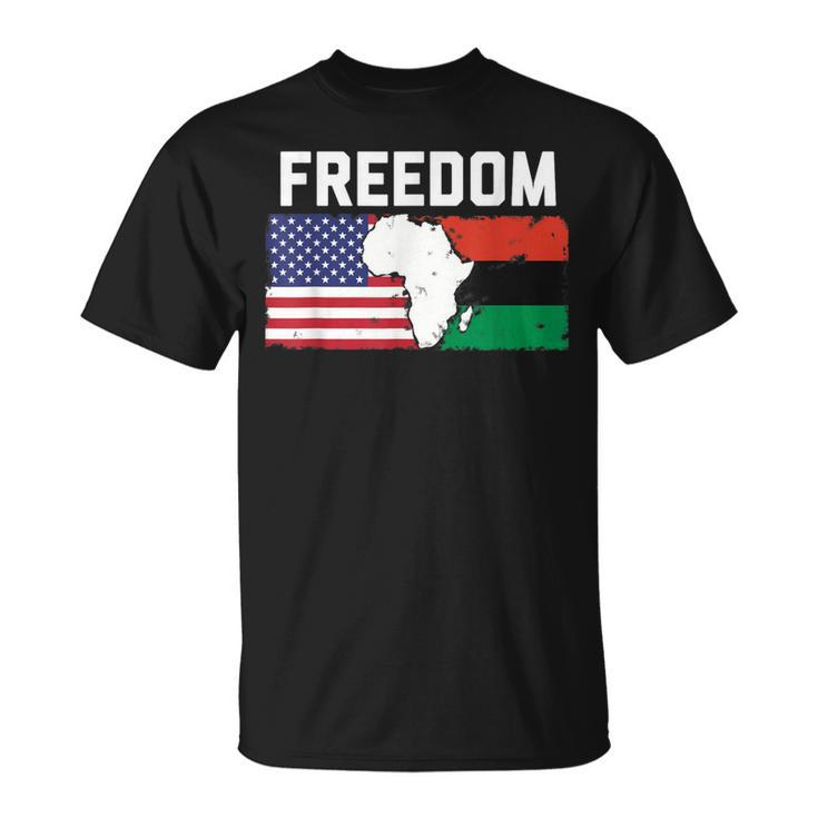 Freedom United States Of America And Pan-African Flag T-Shirt