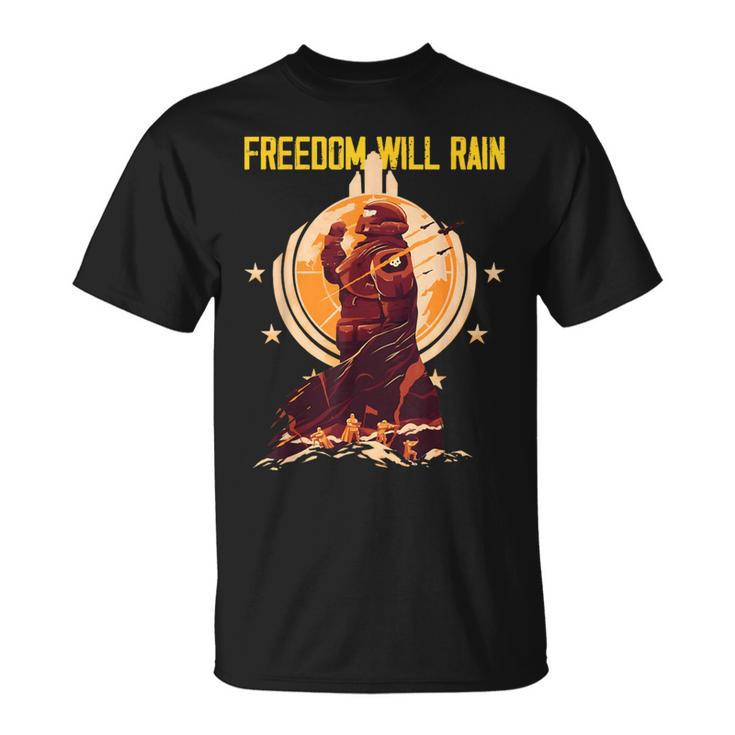 Freedom Will Rain Hell Of Diver Helldiving Lovers Outfit T-Shirt