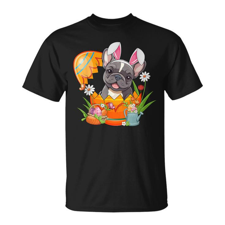 French Bulldog Rabbit Ears Easter Egg Pet Owner Women T-Shirt