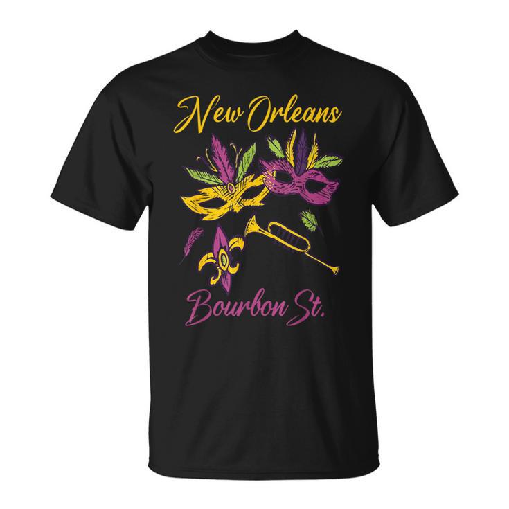 French New Orleans Mardi Gras Souvenir Bourbon Street T-Shirt