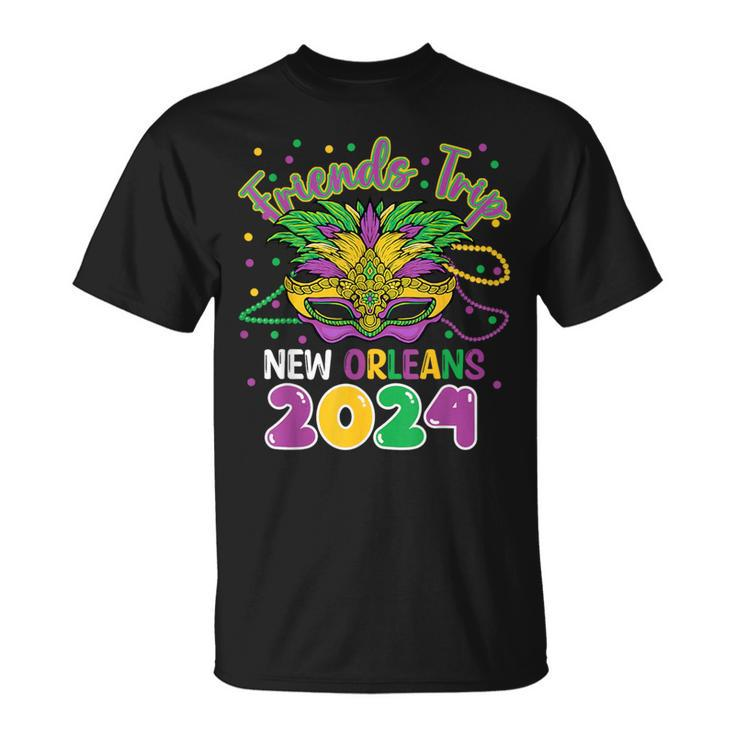 Friends Trip New Orleans 2024 Mardi Gras Masked T-Shirt