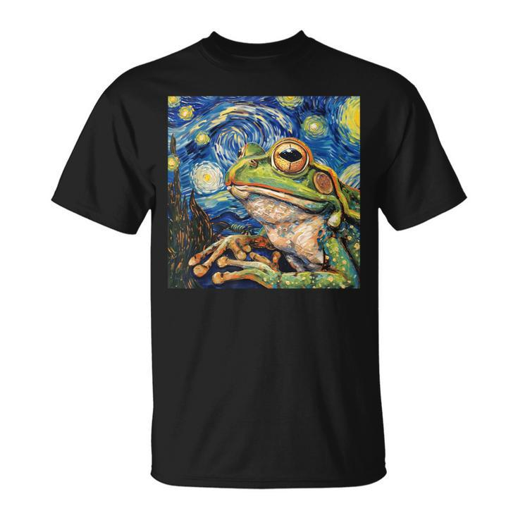 Frog Toad Van Gogh Style Starry Night T-Shirt